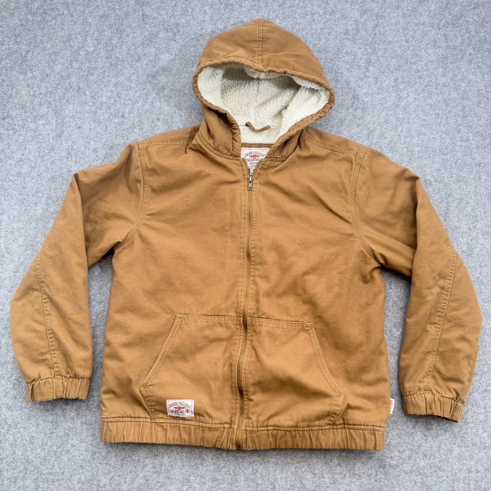 Brooklyn Cloth Workwear Mens Brown Sherpa Lined Canvas Jacket BKMF453FNJ M